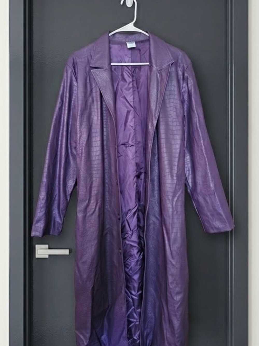 Suicide Squad Premium Adult Purple Joker Jacket Long Full Length Costume Size L
